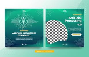 Set of Post collection for Artificial Intelligence Campaign Background Template vector