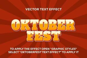efecto de texto de vector de oktoberfest totalmente editable