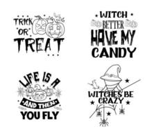 Halloween lettering typography set. Happy Halloween typography Design. vector