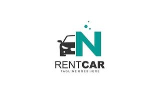 N logo rental for branding company. transportation template vector illustration for your brand.