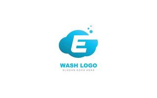 E logo cloud for branding company. letter template vector illustration for your brand.