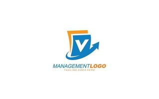 V logo management for company. letter template vector illustration for your brand.