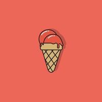 logotipo de icono de vector de helado