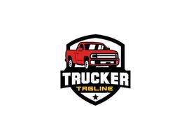 Truck logo vector for transportation company. Vehicle equipment template vector illustration for your brand.