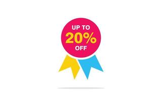 20 Percent discount offer, clearance, promotion banner layout with sticker badge. vector