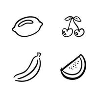 estilo de dibujo a mano simple de fruta vector