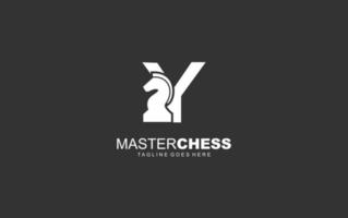 Y logo CHESS for branding company. HORSE template vector illustration for your brand.