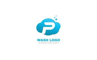 P logo cloud for branding company. letter template vector illustration for your brand.