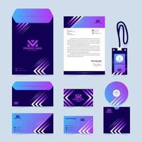 Creative Neon Accent Business Kit vector