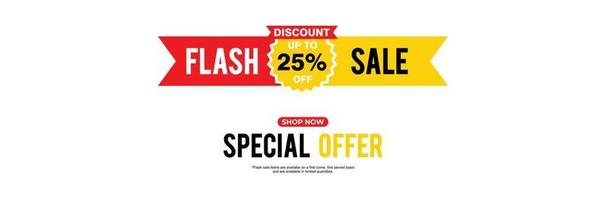 25 Percent discount offer, clearance, promotion banner layout with advertising template. vector