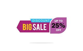 25 Percent discount offer, clearance, promotion banner layout with sticker badge. vector