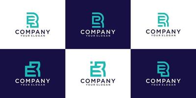 conjunto de plantilla de logotipo de letra r creativa de monograma. íconos para negocios de lujo, elegantes, simples vector