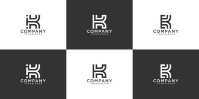 Set of creative letter k logo design collection vector