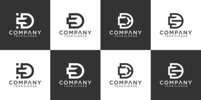 Set of monogram creative letter cd logo template. icons for business of luxury, elegant, simple vector