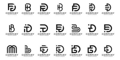 monogram letter logo set logo template. icons for business of luxury, elegant, simple vector