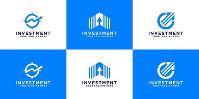 financial investment logo design inspiration collection with abstract arrow vector