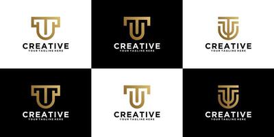 ut conjunto de letras de combinación de logotipo simple diseño inspirador vector