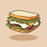 Sandwich with Extra delicious egg vector