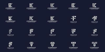 Set creative collection letter monogram logo design template vector
