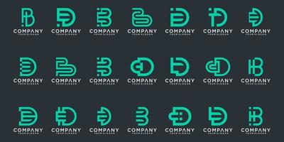 set of monogram creative letter  logo template. icons for business of luxury, elegant, simple vector