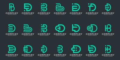 set of monogram creative letter  logo template. icons for business of luxury, elegant, simple vector