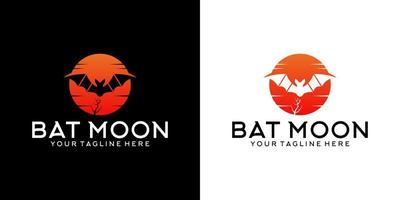 inspiración para el diseño del logotipo del murciélago lunar vector