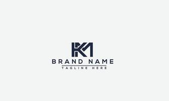 Km Logo Design Template Vector Graphic Branding Element.