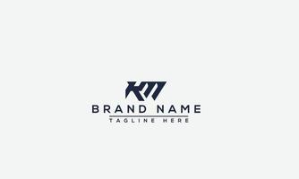 Km Logo Design Template Vector Graphic Branding Element.