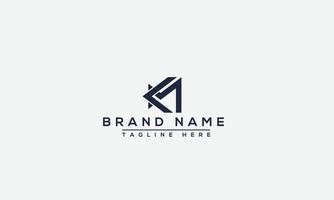 Km Logo Design Template Vector Graphic Branding Element.