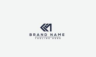 Km Logo Design Template Vector Graphic Branding Element.