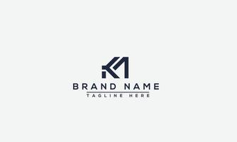 Km Logo Design Template Vector Graphic Branding Element.