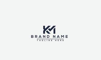 Km Logo Design Template Vector Graphic Branding Element.