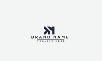 Km Logo Design Template Vector Graphic Branding Element.