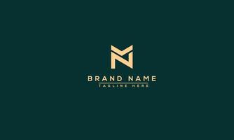 MN Logo Design Template Vector Graphic Branding Element.