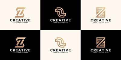 conjunto de inspiración de diseño de logotipo simple de letra s vector