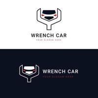 plantilla de logotipo de llave inglesa, logotipo perfecto para empresas relacionadas con la industria automotriz. ilustración vectorial del logotipo del coche. vector