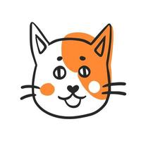 Simple cute cat doodle art vector
