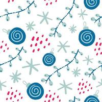 Scandinavian Christmas seamless pattern in doodle style vector