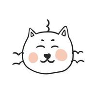 Funny cat simple doodle art vector