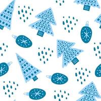 Scandinavian Christmas tree seamless pattern vector