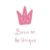 Simple crown with lettering vector illustration