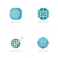 Paquete 4 en 1: conjunto de logotipos vectoriales de redes comerciales de marketing vector