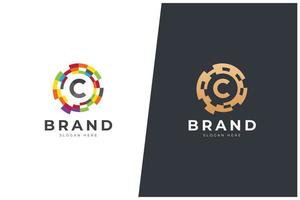 C Letter Logo Vector Concept Icon Trademark. Universal C Logotype Brand