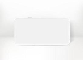 White mobile phone with blank screen. 3d vector concept