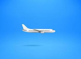 Flight of modern aircraft. 3d vector illustration with copy space