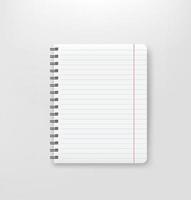White paper binder isolated on white background. 3d vector mockup