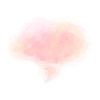 Abstract pastel pink watercolor splash texture isolated on white background. Grunge textured paint, vector watercolor artistic cloud shape.
