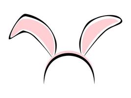 Vector bunny rabbit animal cute headband ears isolated on white background.