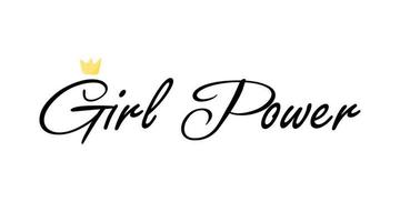 tarjeta de letras girl power aislada sobre fondo blanco. plantilla de impresión de sublimación de camiseta. vector