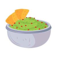 nachos con guacamole vector